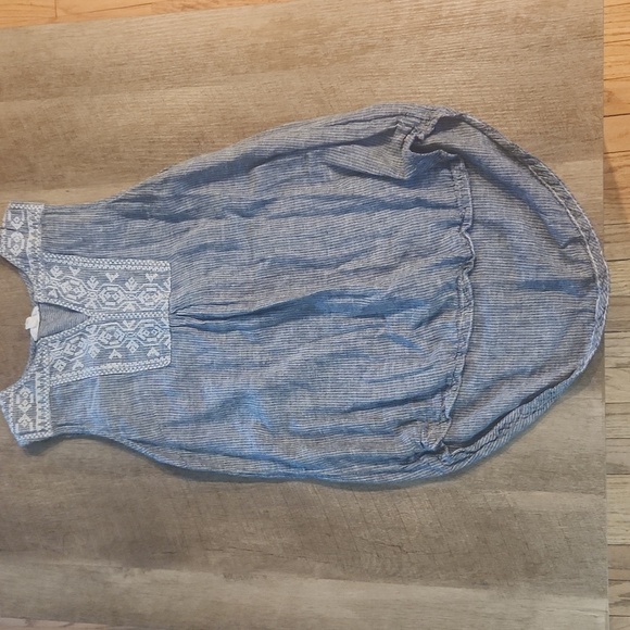 Beach Lunch Lounge Sleeveless Blue and White Striped Tunic. Size M. - Picture 1 of 6